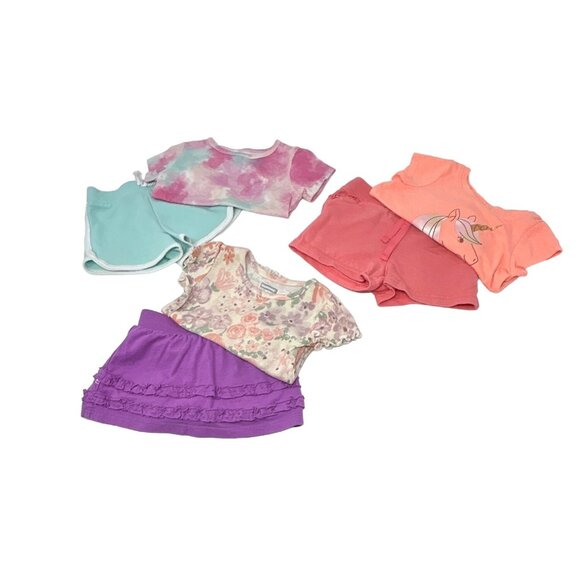 Baby Girl's - 1 Skirt w/ Attached Shorts, 2 Shorts, & 3 Shirts - Size 12 M‎ - Picture 1 of 8